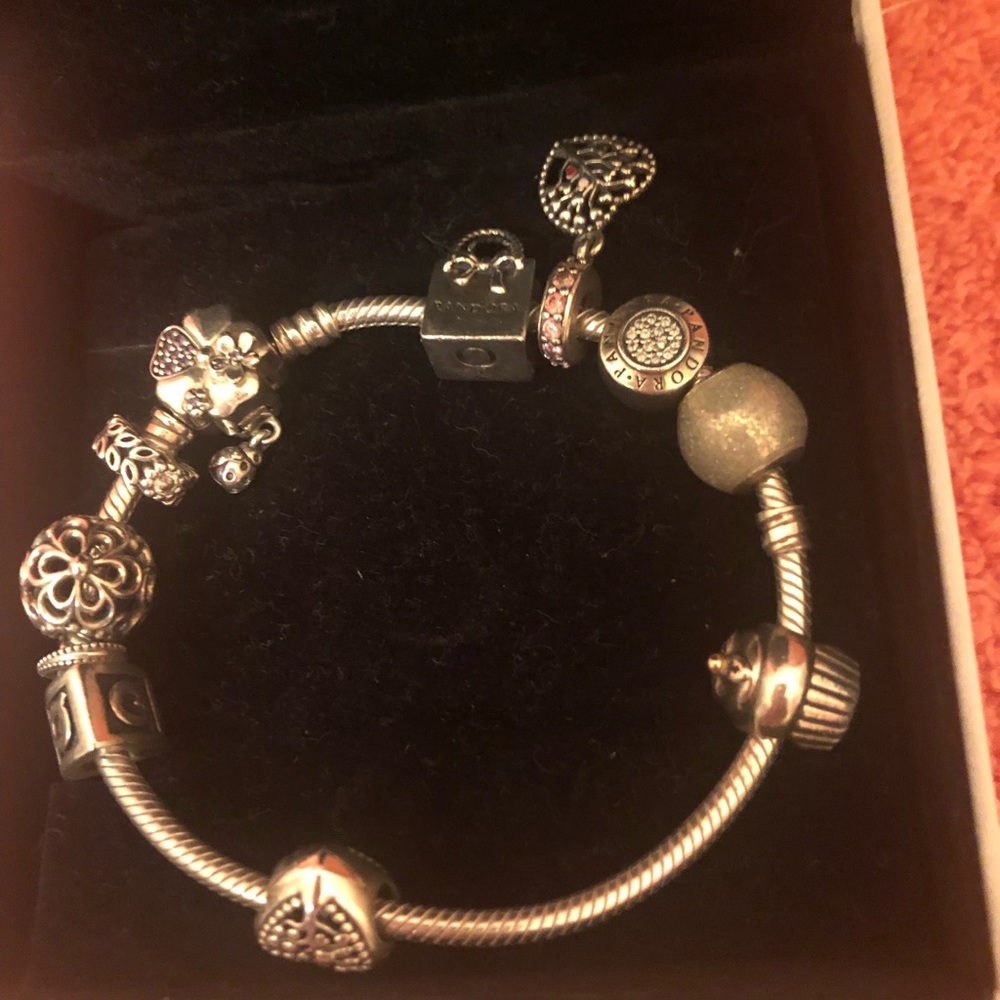 pandora bracelet with 10 charms